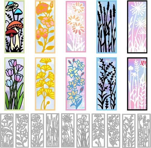 ORIGACH 10 piezas de metal para marco de plantas de flores, troqueles de corte para primavera, verano, otoño, temas de flores, troqueles de metal,