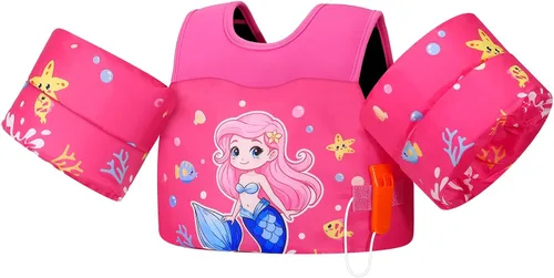 Miniatura 18 de MoKo Chaleco de natación para niños pequeños de 13-30/20-50/22-66 libras, flotadores de brazo de natación de dibujos animados, alas de agua