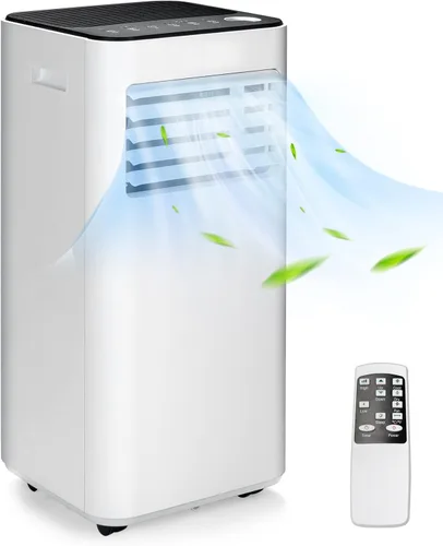 Miniatura 10 de PETSITE Aire acondicionado portátil 9000 BTU, unidad de refrigeración de CA 3 en 1 con enfriador de aire, ventilador y deshumidificador, pantalla