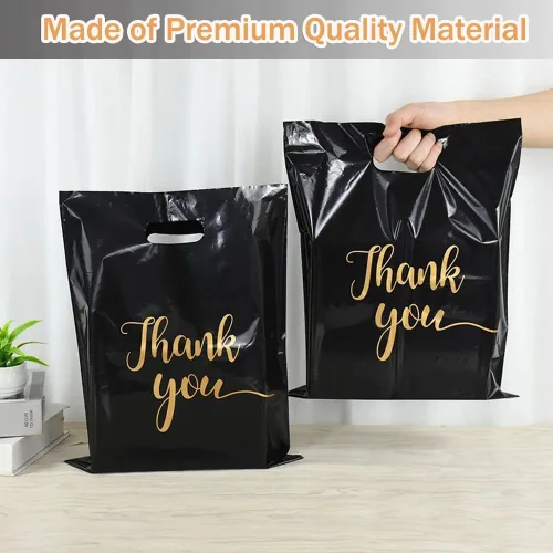 Miniatura 4 de Bolsas de agradecimiento para mercancía 30 unidades, grandes 12 x 15 pulgadas, bolsas de compras de plástico para venta al por menor, resistentes al