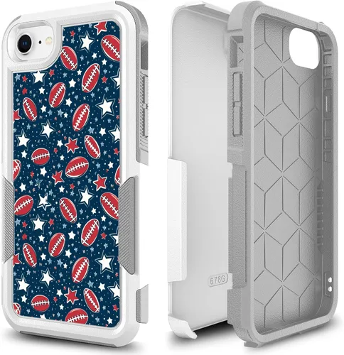 Funda para iPhone SE 2022, diseño deportivo de fútbol con absorción de golpes, policarbonato duro y funda híbrida de silicona de doble capa Defender