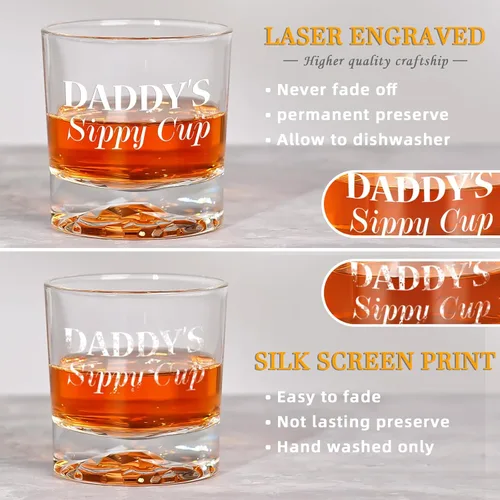 Miniatura 7 de PONPUR Regalos para papá, hombres, Navidad, vaso de whisky para papá, divertido regalo de cumpleaños para papá, ideas de regalos de hija, hijo