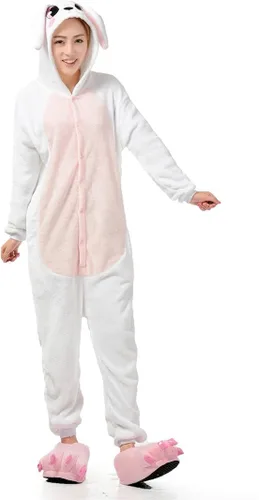 Miniatura 3 de UreeUine Disfraz de conejo de Pascua rosa de felpa ultra suave para cosplay, Rosado