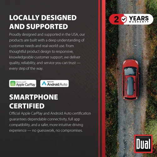 Miniatura 5 de Dual Electronics DCPA81W 8-pulgadas Certificado Apple CarPlay Android Auto Con Cable o Inalámbrico Radio Estéreo de Coche Pantalla Táctil Single