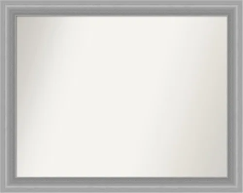 Miniatura 467 de Amanti Art Espejo de baño plateado para sobre el fregadero, 24 x 24 pulgadas, espejo cuadrado de peltre forjado a medida, marco de madera casual