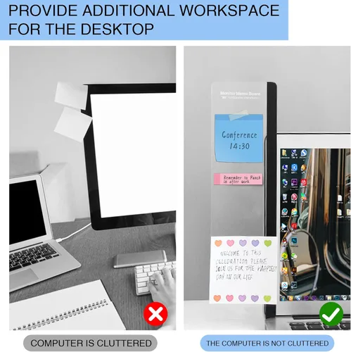 Miniatura 5 de Accesorios de escritorio de oficina, 2 unidades, multifunción, tablero de notas para monitor de computadora, suministros de oficina para mujeres