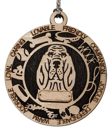 Miniatura 61 de Adorno de Navidad personalizado de madera para perro de 3 pulgadas, nombre y texto personalizables, hecho a mano en Estados Unidos, diseño de corte