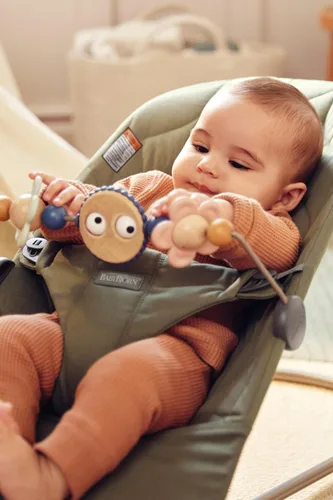 Miniatura 3 de BabyBjörn Bouncer Bliss, Verde Oscuro, Tejido, Colcha de Pétalos Asiento Ajustable de Mecedora para Bebé 2 en 1 y Silla para Niños Pequeños