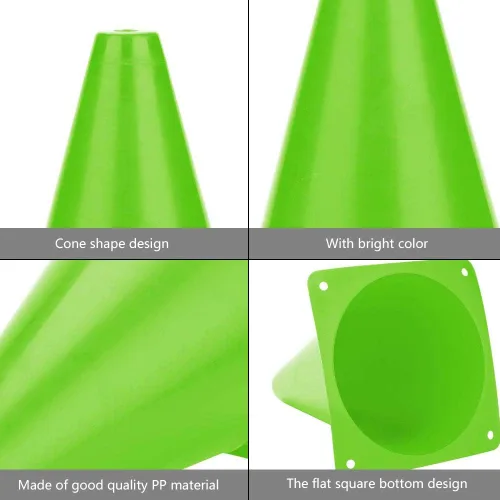 Miniatura 4 de flexman FLEXMAN6 Conos de tráfico de entrenamiento de 7 pulgadas, conos de marcador de campo portátiles, cono de entrenamiento de fútbol, barreras