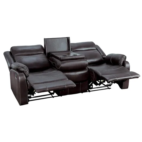 Miniatura 7 de Homelegance Yerba - Sofá reclinable doble de microfibra de 80 pulgadas, color marrón oscuro