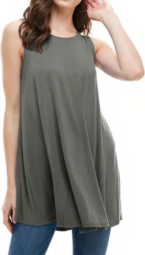 Miniatura 12 de Azules Sleeveless Tunic Tops for Women – Flowy Loose Fit Rayon Tank Tops Dressy Long Tunics for Leggings & Summer Outfits