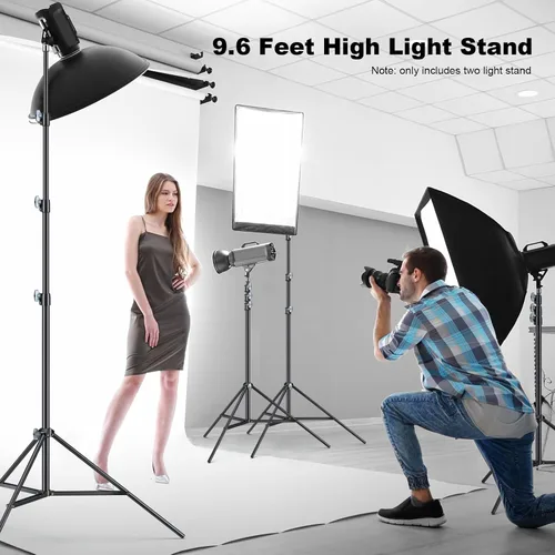 Miniatura 6 de LINCO Lincostore Zenith - Juego de 2 soportes de luz para estudio fotográfico de 9,6 pies (113.4 in) para HTC Vive VR, video, retrato y fotografía