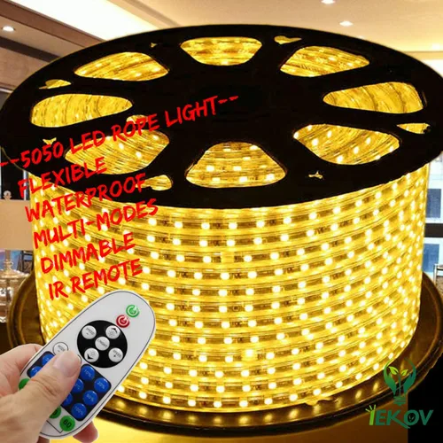 Miniatura 13 de Tira de luz LED de color blanco, AC 110-120V Flexible/Resistente al agua/Función de múltiples modos/Regulable SMD5050 Tira de luces LED de neón