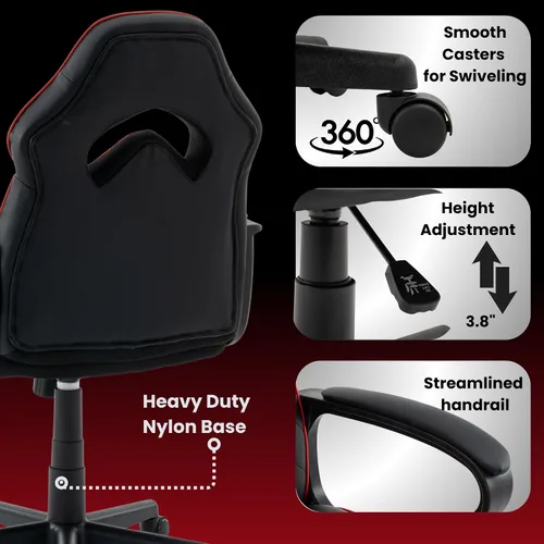 Miniatura 8 de Silla ergonómica de videojuegos para computadora, oficina en casa, carreras, escritorio ejecutivo de video, de piel sintética, para adultos