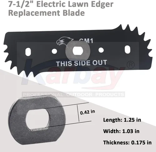 Miniatura 3 de Karbay Cuchilla de repuesto eléctrica de 7-1/2 pulgadas compatible con Craftsman & Worx WA0034 para WG895 WG896 y la mayoría de las marcas