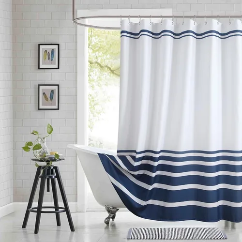 Miniatura 18 de Cortina de ducha gris, cortinas de ducha de tela de microfibra gris degradado para baño, cortinas de baño modernas impermeables, 72 pulgadas