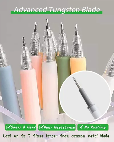 Miniatura 4 de Oythiem Herramientas de Corte de Bolígrafo Cuchillo para Manualidades - Bolígrafo Cortador de Papel de Precisión con Cabezal de Corte de Acero