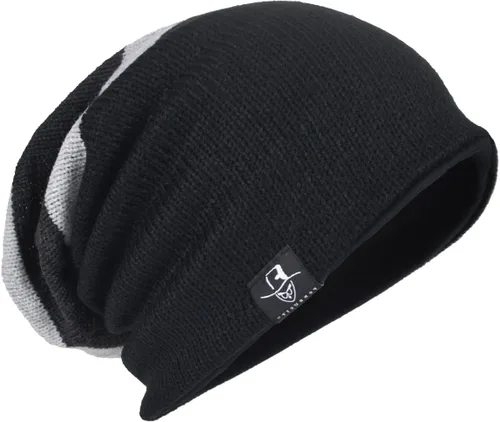 Miniatura 30 de Gorro de punto holgado con calavera de gran tamaño para hombre tipo skullcap