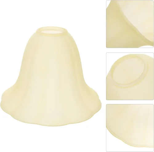 Miniatura 9 de OSALADI Pantalla de luz de vidrio Pantalla de lámpara de pie en forma de flor Pantalla de lámpara de repuesto para lámpara de mesa Lámpara de pie