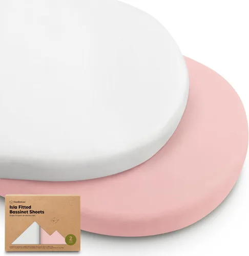 Miniatura 17 de Paquete de 2 sábanas de moisés para bebé niña y niño - 33x17 viscosa derivada de bambú, sábanas ajustables para colchón de moisés junto a la cama