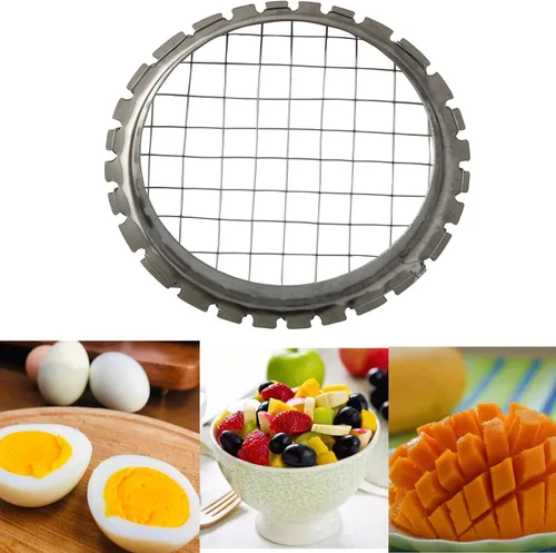 Miniatura 4 de Picador de huevos y frutas de acero inoxidable de 2 piezas, rebanador de huevos duros, ensalada, tomate, cortador de patatas