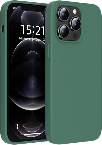 Funda para iPhone 12 Pro Max, silicona líquida de alta calidad, funda protectora de cuerpo completo a prueba de caídas, [forro de microfibra suave
