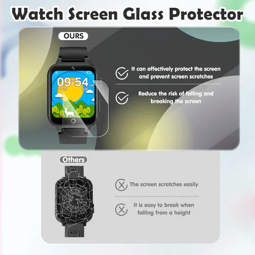 Miniatura 6 de Luyiilo Reloj de juegos para niños, con 26 juegos de rompecabezas, pantalla táctil, cámara HD, reloj despertador, juguetes para edades de 4 a 12