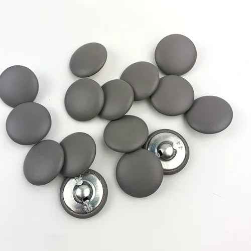 Miniatura 77 de Heyiwell 30 botones redondos cubiertos de cuero con vástago de metal, para vestidos de novia, camisas, vestidos, manualidades de costura (beige, mm)