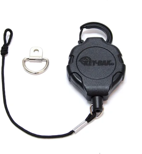 Key-BAK MIC-BAK - Correa retráctil para radio CB, cable de Kevlar de 36 pulgadas, lazo de fijación de nailon de 8 pulgadas, montaje de anillo en D