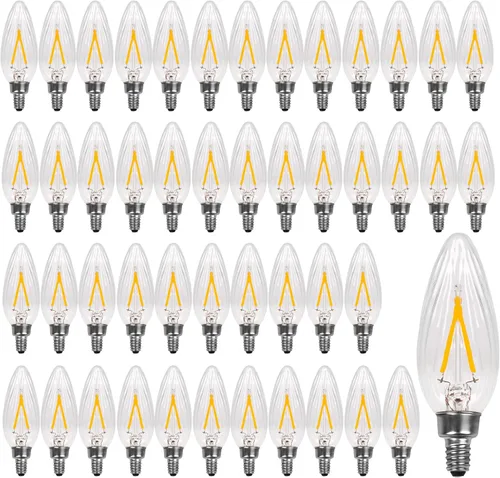 Miniatura 11 de Bombilla LED Regulable para Candelabro Equivalente a 60W, Bombilla LED E12 2700K Blanco Cálido Suave, Bombillas para Lámpara de Araña, 6W 650LM CA10
