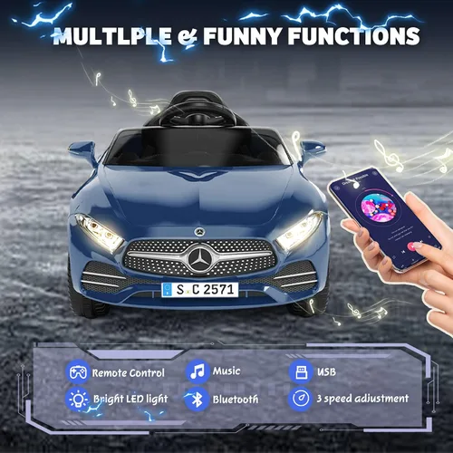Miniatura 2 de Vehículo de paseo con licencia Mercedes-Benz CLS 350 de 12 V para niños, camión para montar con control de padres, suspensión de resorte, ruedas