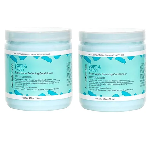 Miniatura 5 de Aunt Jackie's Kids Soft and Sassy Super Duper acondicionador suavizante para el cabello, ayuda a fortalecer el cabello para un crecimiento más