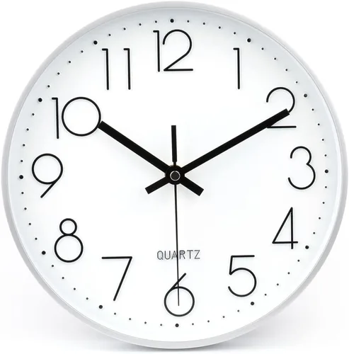 Miniatura 21 de jomparis Reloj de Pared Morado de 12 Pulgadas Reloj de Pared de Cuarzo Silencioso para Dormitorio, Hogar, Sala de Estar