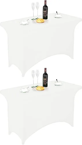 Miniatura 128 de FORLIFE - Funda de mesa de elastano, mantel ajustado de 4 pies para mesas rectangulares, funda elástica para patio, universal para bodas, banquetes