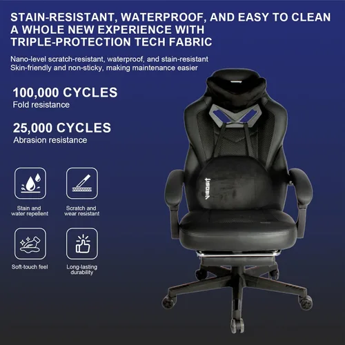 Miniatura 8 de Vigosit Silla de juegos Pro, sillas ergonómicas para juegos para adultos y personas pesadas, silla reclinable de masaje para escritorio de oficina