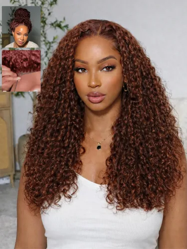 Miniatura 12 de Pelucas de cabello humano Bob de Beauty Forever, rubia con raíces marrones, parte lateral, corte recto, 7x5 encaje HD, adiós a los nudos, peluca Bob