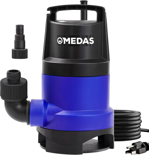 MEDAS 1HP 3434 GPH Bomba de Sumidero Sumergible Bomba de Agua Limpia/Sucia Bomba Utilitaria Portátil con Cable de 16.4 pies para Piscina Jardín