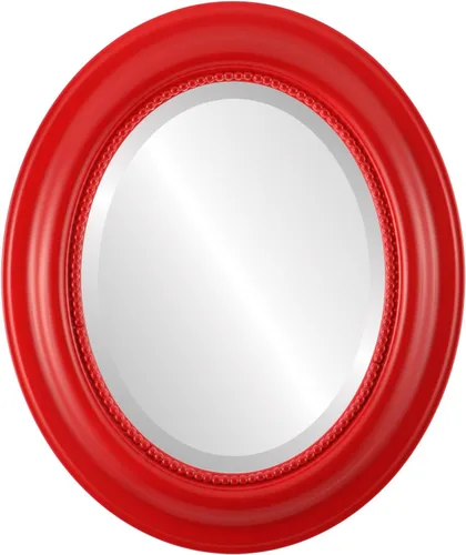 Miniatura 13 de OVALCREST Espejo de pared ovalado biselado para decoración del hogar, estilo patrimonial, espray plateado, dimensiones exteriores de 25 x 29 pulgadas