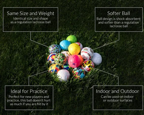 Miniatura 5 de Pelotas de práctica suaves Lax Sak para Lacrosse, paquetes de 1, 2, 3, 6, 12, 24, 36, 60 y 120 - mismo peso y tamaño que las pelotas de Lacrosse