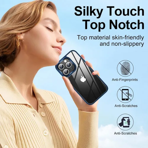 Miniatura 7 de MOZOTER Funda transparente para iPhone 15 Pro, antiamarilleo, protección contra caídas de grado militar, a prueba de golpes, funda delgada