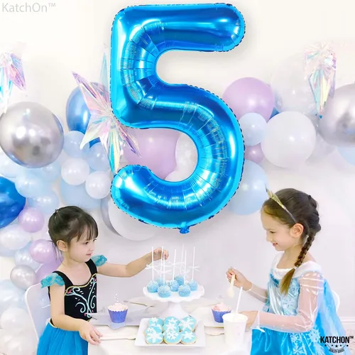 Miniatura 999 de KatchOn, Globo grande azul número 2 de 40 pulgadas Decoraciones de cumpleaños de Baby Shark para niño de 2 años Globo azul número 2 Globo