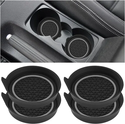 Miniatura 10 de HZEL Posavasos Portavasos para Automóvil, 4PCS Almohadillas Antideslizantes Impermeables para Botellas de Agua de Vehículos, Alfombrillas Empotradas