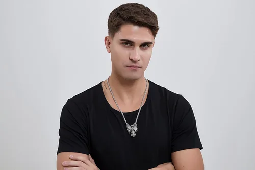 Miniatura 25 de YAMI Collar de alas angulares para hombre, ángel de la guarda, dragón, cuervo, pulpo, collar de anime, collar de acero inoxidable 316