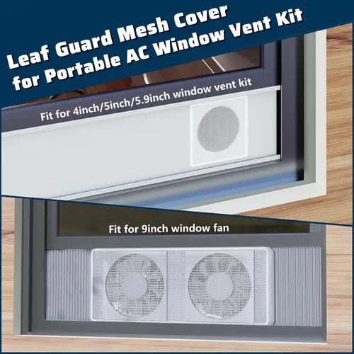 Miniatura 8 de Kit de sellado de ventana de CA portátil, protector de pantalla de malla, ajuste universal para la mayoría de placas de sellado de ventana