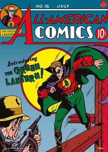 MIGHTYPRINT DC Comics - Linterna verde - Arte de portada de cómic Origin Story - 80 aniversario - Arte de pared único de 17 x 24 pulgadas - No hecho