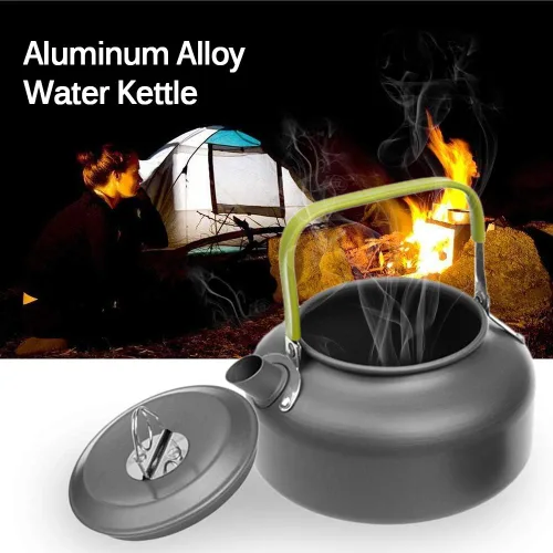 Miniatura 3 de LIXADA Hervidor de camping 0.8L/1.2L/1.6L para agua hirviendo, tetera de té tetera de aleación de aluminio con mango de silicona bolsa de transporte