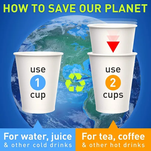 Miniatura 6 de Vasos de papel de 12 oz – Tazas de papel de café blanco para té agua y cacao (50 unidades)
