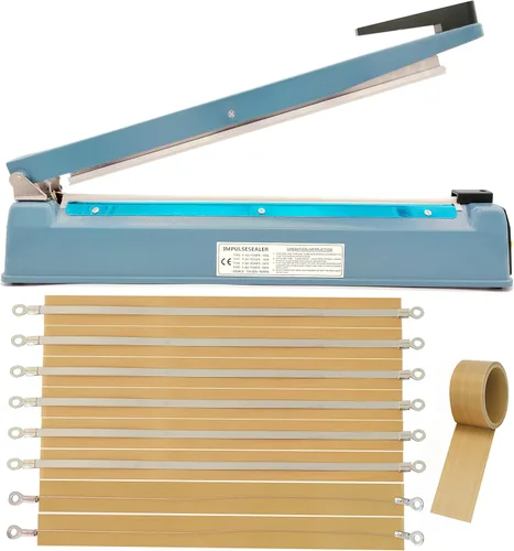 Sellador térmico Impulse de 16 pulgadas para bolsas Mylar, máquina selladora de calor para bolsas de plástico/polietileno/galletas, sellador manual
