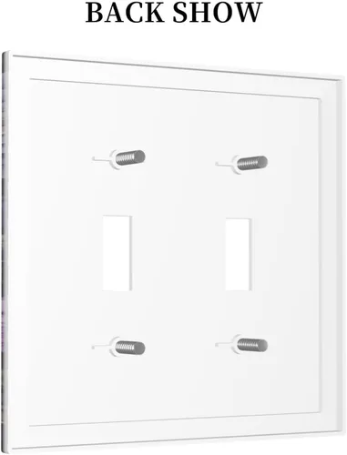 Miniatura 206 de Decorative Outlet Covers Blue Background White Cat Daisy Floral 2-Gang 1-Gang Wall Plate Single Toggle/Rocker Farmhouse Style Light Switch Covers