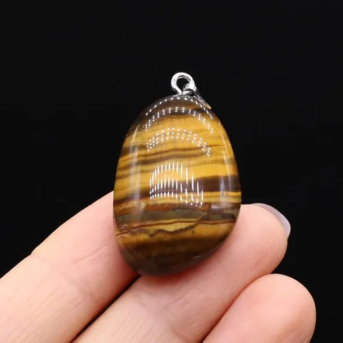 Miniatura 4 de QSLLER 20 piezas Colgantes de Piedras de Cristales Naturales Amatista Cuarzo Rosa Gemas Pulidas Lisas Dijes para Hacer Joyas DIY Collares Aretes